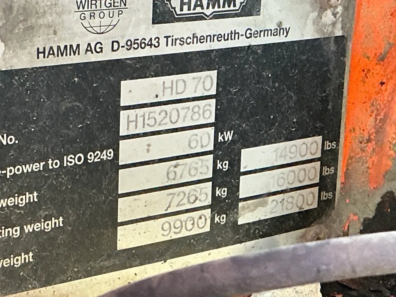 Rullo tandem Hamm HD 70