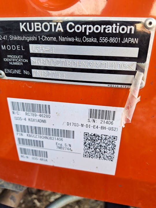 Kubota U35-4R3A - 2022