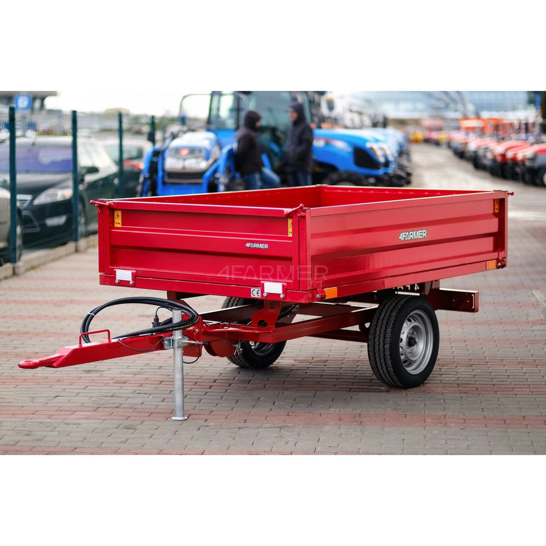 Rimorchio agricolo monoasse 1,5 t con ribaltabile