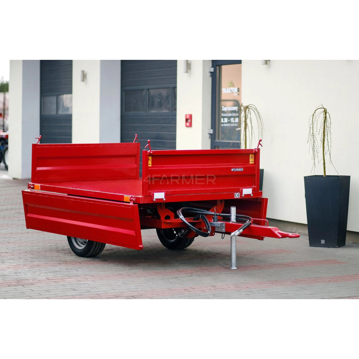 Rimorchio agricolo monoasse 1,5 t con ribaltabile