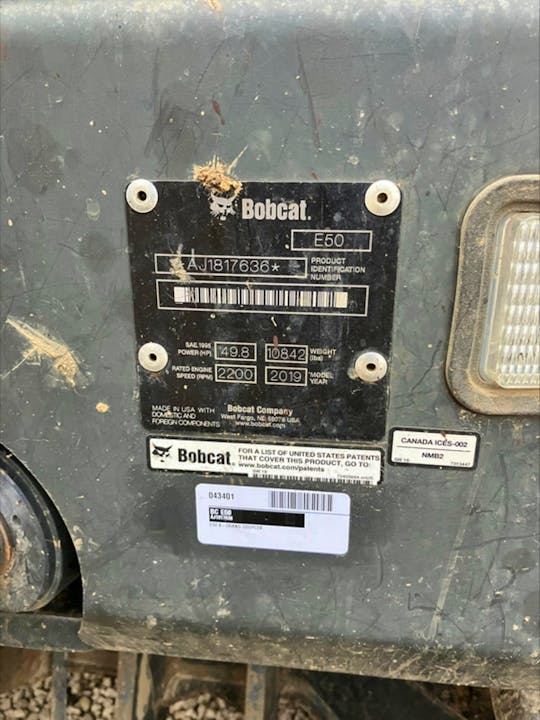 Bobcat E50 – 2019