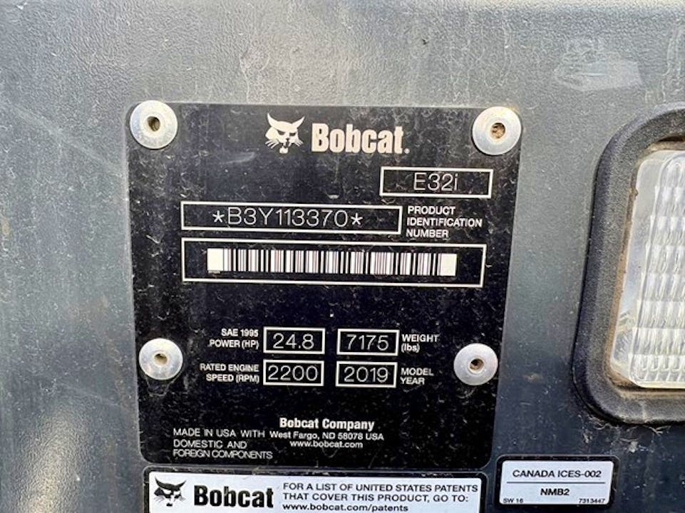 Bobcat E32I – 2019