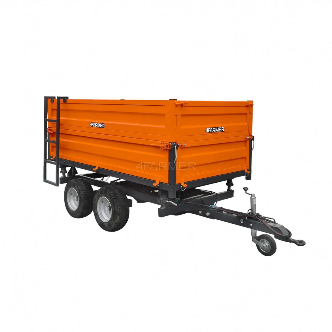 Rimorchio agricolo 2 assi 2,5 T con cassone ribaltabile e prolunghe