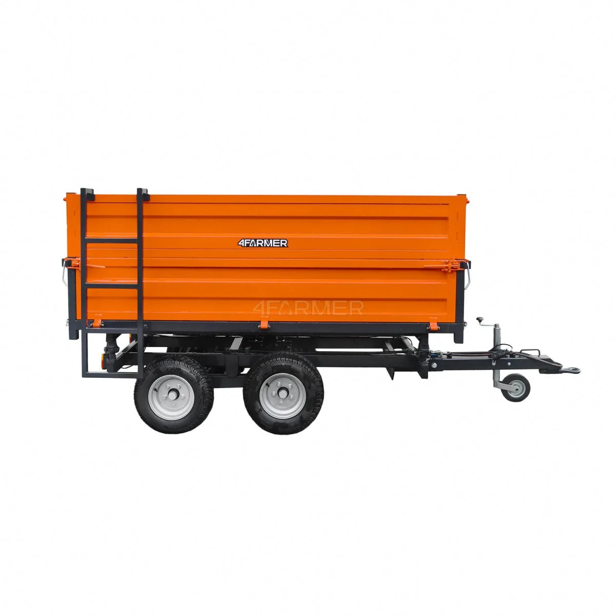 Rimorchio agricolo 2 assi 2,5 T con cassone ribaltabile e prolunghe