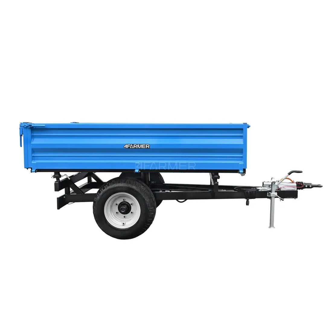 Rimorchio agricolo monoasse 2,5T con ribaltamento e freno a inerzia