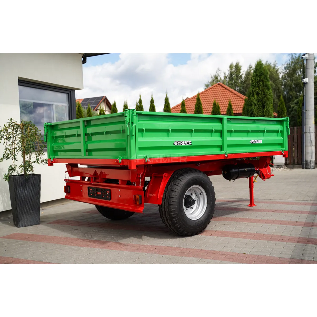 Rimorchio agricolo monoasse da 3,5 t con kiper