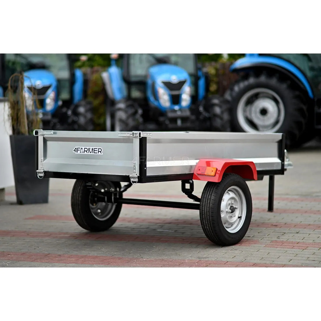 Rimorchio da giardino monoasse per trattoretta