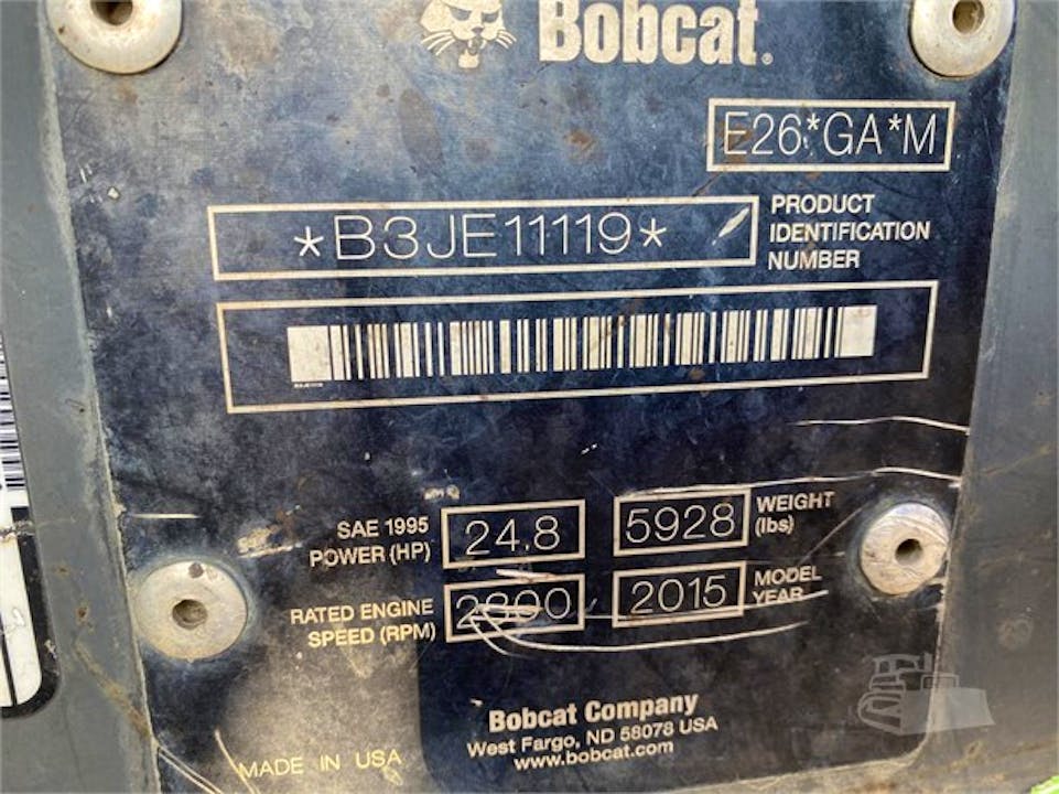 Bobcat E26 – 2015