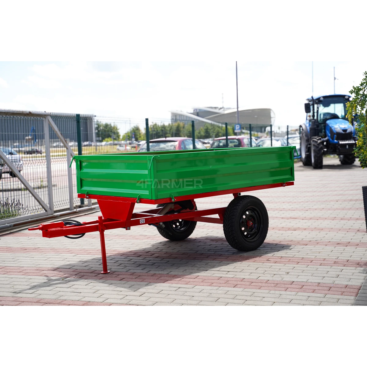 Rimorchio agricolo monocarrello 1T con ribaltabile