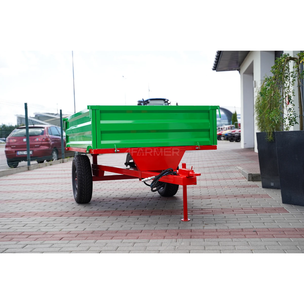 Rimorchio agricolo monocarrello 1T con ribaltabile