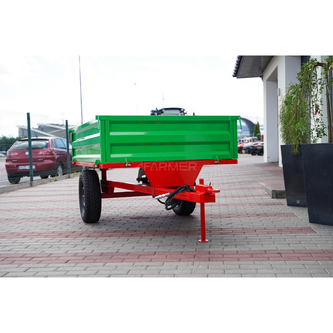 Rimorchio agricolo monocarrello 1T con ribaltabile