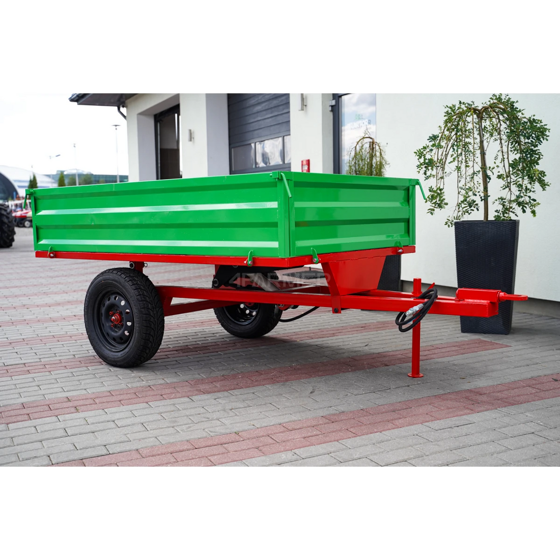 Rimorchio agricolo monocarrello 1T con ribaltabile