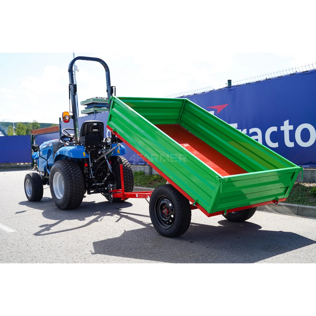 Rimorchio agricolo monocarrello 1T con ribaltabile